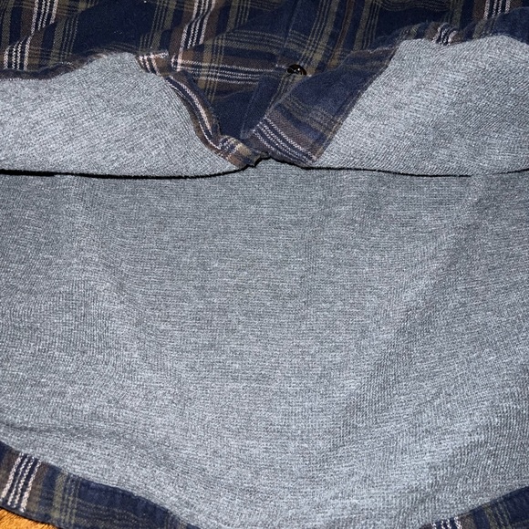 Flag & Anthem Brown Gray Plaid Flannel Thermal Lined Button Up Jacket Size L - Picture 10 of 12